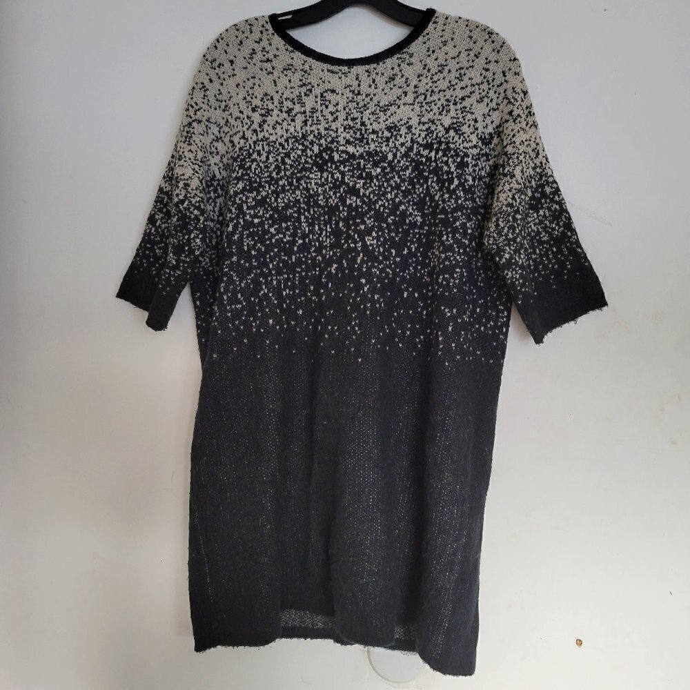 Silence + Noise Speckled Deep Scooped Back Short Sleeve Knit Sweater Dress Small